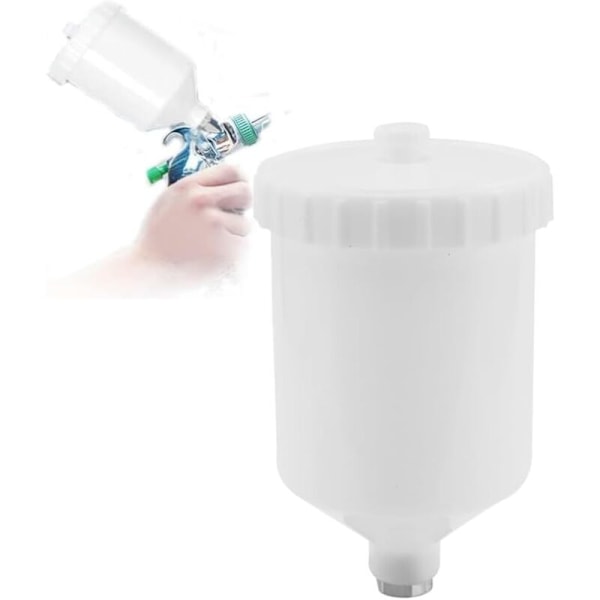 Mug 600 ml för färg, 600ml Färg färgspruta Luftverktyg sprutverktyg av plast plastburk kontakt