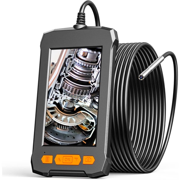 Industriel boreskop kamera 8mm 4.3'' IPS skærm digital boreskop inspektionskamera med 6 lys IP67 vandtæt slange kloakkamera med C
