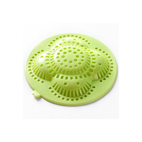 1 stk. filter detekteret i plastik badekar eller vask afløbsdæksel i hult blomstermønster hårtørrer til køkken eller badeværelse (grøn)