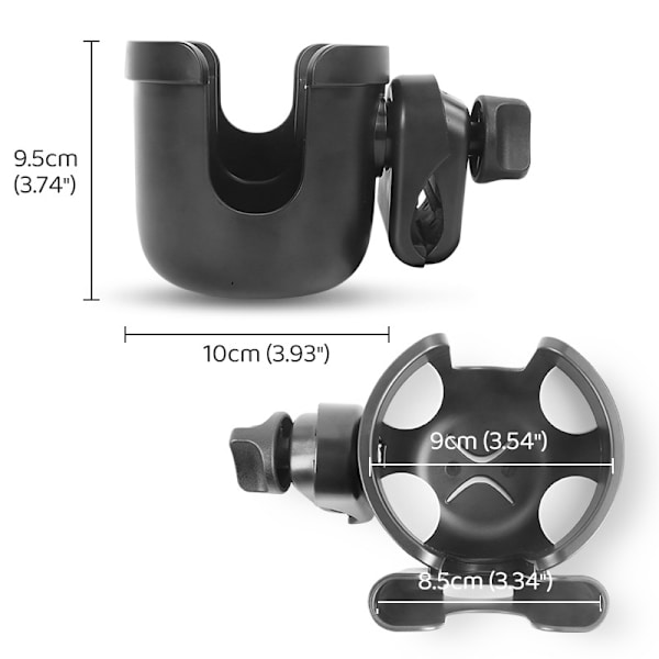 1 stk klapvognskopholder 2-i-1 mobiltelefonholder universal