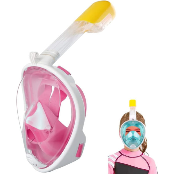 Dykkemaske for barn, Full Face Snorkeling Mask 180° HD Anti-Leakage Anti-Fog, Dykkemaske Snorkel Leke