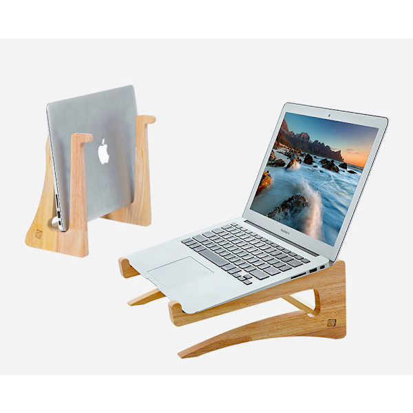Træ Laptop Stativ / Træ Kølestativ / Ventileret Laptop Stativ (egnet til bærbare computere under 14 tommer)