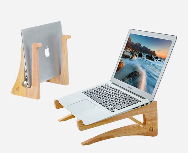 Trelaptopstativ / treavkjølingsstativ / ventilert laptopstativ (egnet for bærbare datamaskiner under 14 tommer)