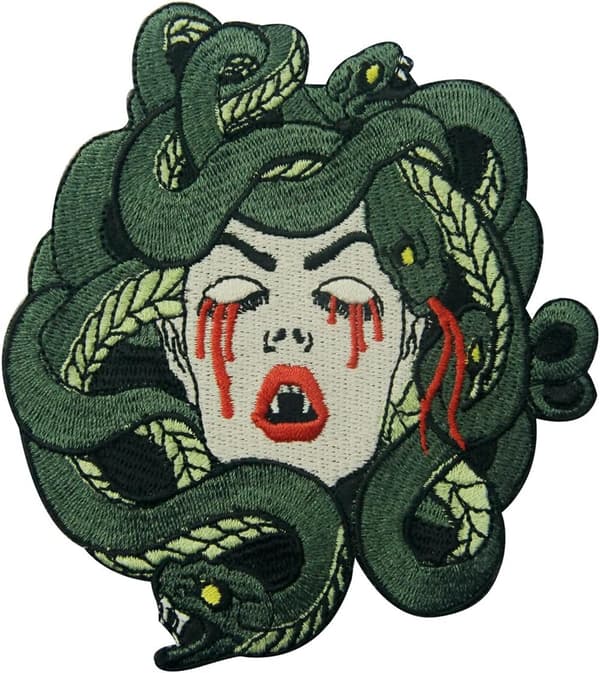 Blodig Medusa Broderi Emblem Järn Sytt Patch, Fantastisk Punk Klänning Dekoration Patching Patch