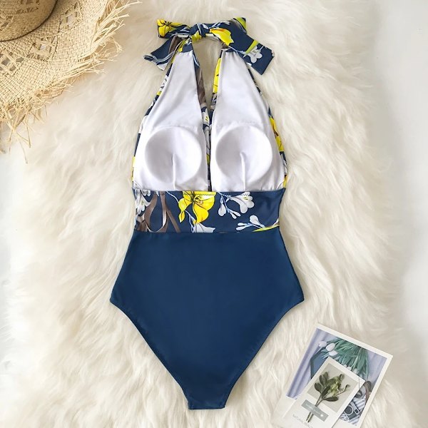 One Piece Stribet Halterneck Badedragt til Kvinder