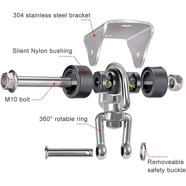 Swing Hook 360° roterbar tyst takkrok