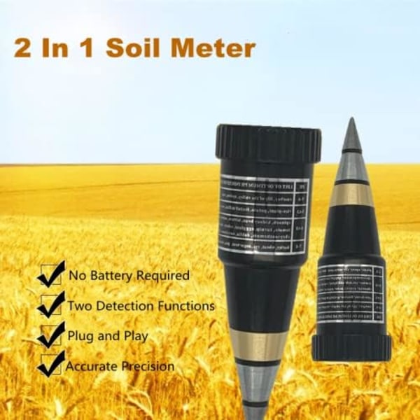 Ammattimainen maaperän pH-mittari, maaperän pH- ja kosteusmittari Hyg