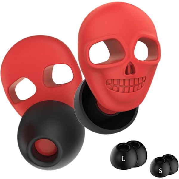 Öronproppar med dämpning för sömn, tysta anti-brus öronproppar för brusreducering, öronproppar för sömn i flexibel antibruit-silikon 25-28db (röd, s/m/l)