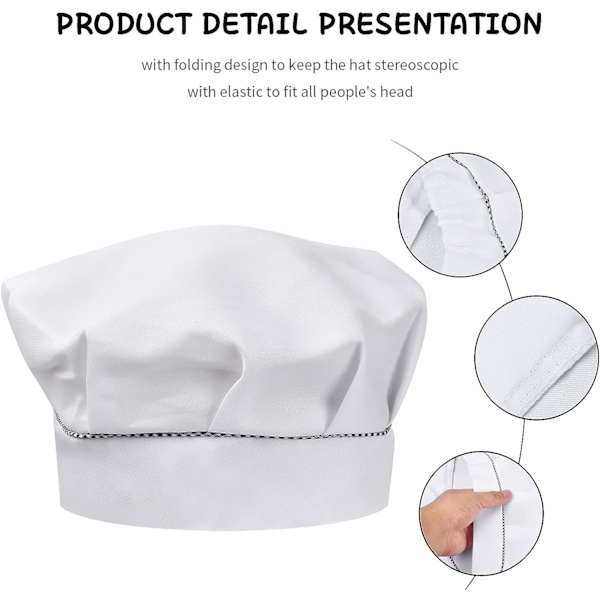 4 st kockhattar för barn 3-13 år, justerbar kockmössa för pojkar och flickor, andningsbar polycotton kockmössa, kockmössa för småbarn för hemlagning (