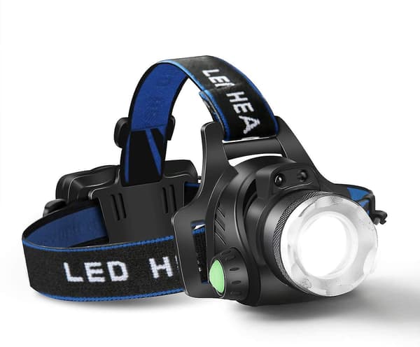 Frontlygte, USB genopladelig LED pandelampe, vandtæt T6 forlygte