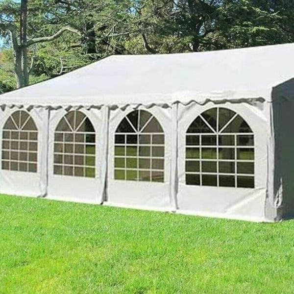 Gazebo-gjerdeduk, vanntett telttak med romersk vindu, flott for fest, bryllup, piknik (stålramme og toppduk ikke inkludert) (hvit 3*2M)