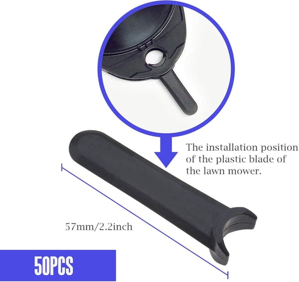 50 st gräsklipparplastblad kompatibla med Flymo Micro Lite Hovervac Mow N Vac