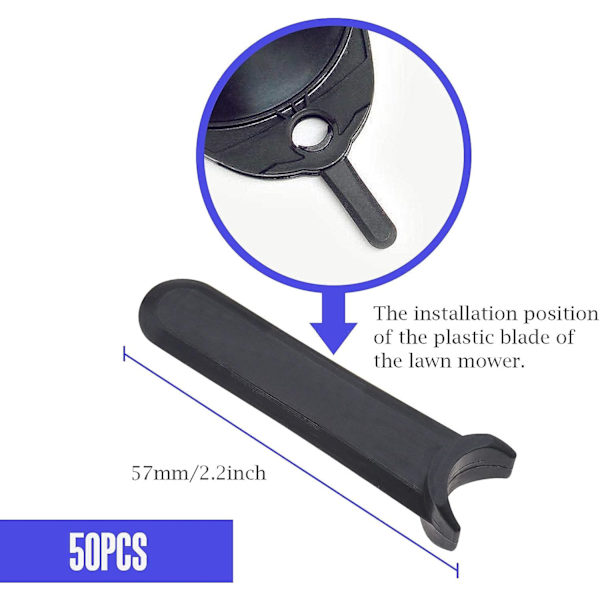 50 stk. Plæneklipper Plastklinge Kompatibel med Flymo Micro Lite Hovervac Mow N Vac