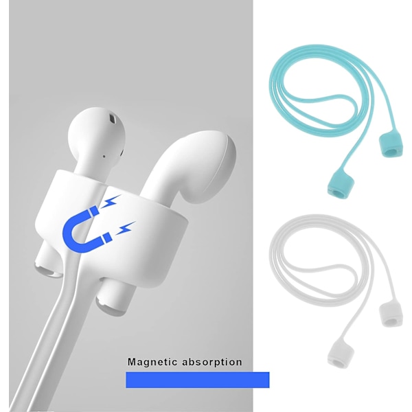 5 st Earphone Magnetiska Remmar Anti-Lost Trådlösa Headset Halsband Rep Sports Lanyard Silikon Öronproppar Kompatibel med AirPods 1 2 Pro Hörlurar 5 Colo