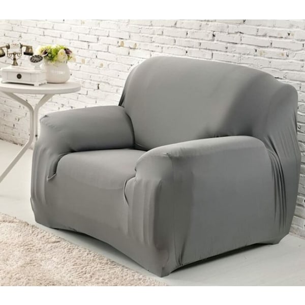Vit stretchig polyester soffa fåtölj överdrag dekor vardagsrum dammsäker sofföverdrag och skydd