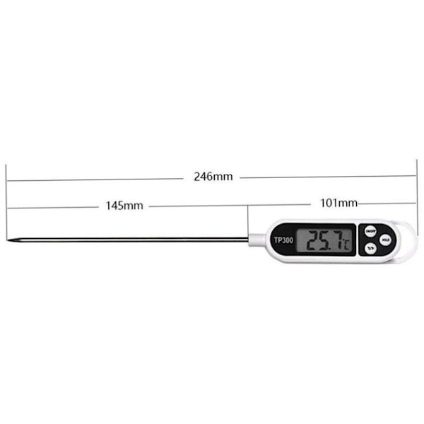 Digital Köksstermometer för Bakverk 3 Sekunders Termometer Snabb Termometer för Varma Drycker Mjölk Sockertemometer Konditori med lång