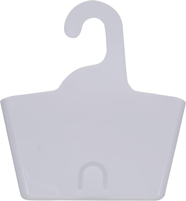 Hvit plast dusjkurv 24 x 9,5 x 25,60 cm
