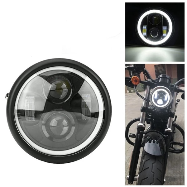 6,5 tum rund motorcykel LED-strålkastare, 12V motorcykelstrålkastare L
