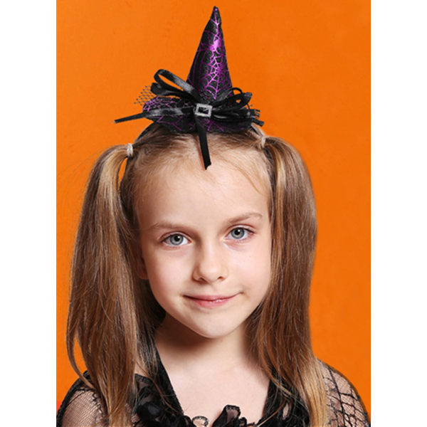 Halloween Witch Hat Headband Witch Spider Web Headdress Witch Hat Headdress Accessories Halloween Party Cosplay (Purple)