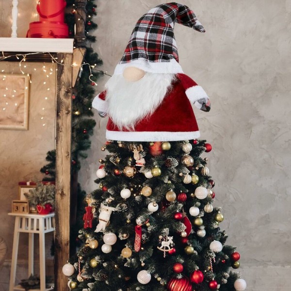Julgransprydnad 25 tum svensk GNOME Stor Tomte Julgnomer Prydnader Julgransprydnader Hemfesttillbehör (Röd, Svart Vit T