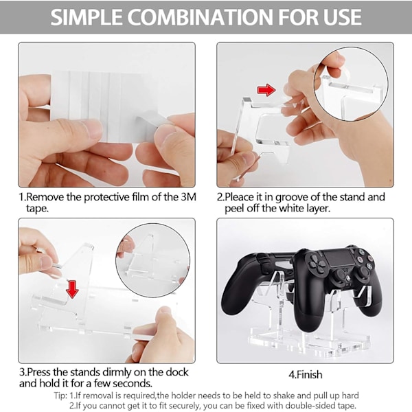 Gamepad-hållare för PS5/PS4/PS3/Xbox One, S, X, 360/Xbox Elite/Níntendo Switch, 4 i 1 manuell spelhållare med bas
