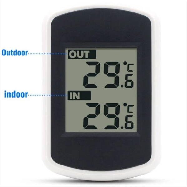 LCD Digital Trådlös Termometer för Inomhus eller Utomhus, Mini Rumstemperatursensor, Liten Exakt Vädertestare i Hem, Sovrum och Kontor, Vit