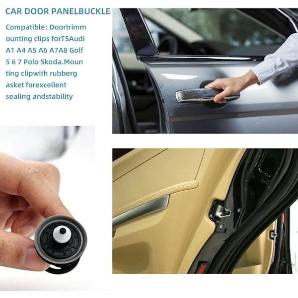 50 Stycken Bilfäste Clips, Bildörrpanel Fäste Clips, Nitar Plast Kaross Clips för T5 för Golf 5 6 7 för VW T5 T6 för T5 A1 A4 A5 A6 Clips