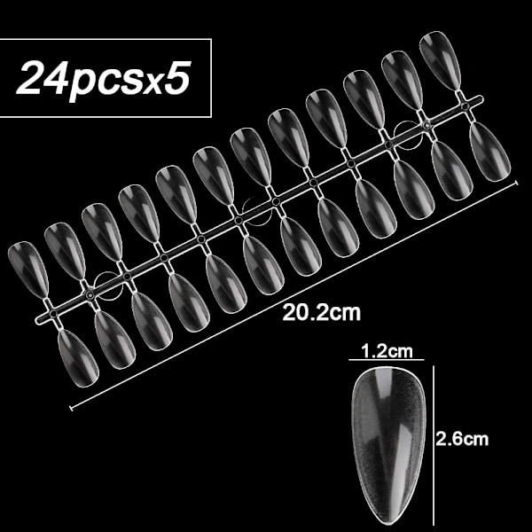 240 stk. Kunstige Negletips Display Stativ Neglelakk Display Palette Oval Profesjonell Transparent Kunstig Negledeksel Dekorasjon DIY Manikyr Tilbehør