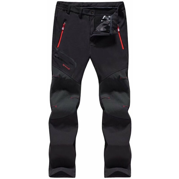 Waterproof Soft Shell Ski Pants and Quick Dry Cashmere Trousers (Men's Thick Black 4XL