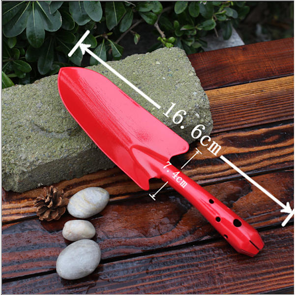 Transplanter Hageverktøy hagearbeid rustfritt stål liten spade blomsterspade liten spade spade utendørs blomsterplanting rød