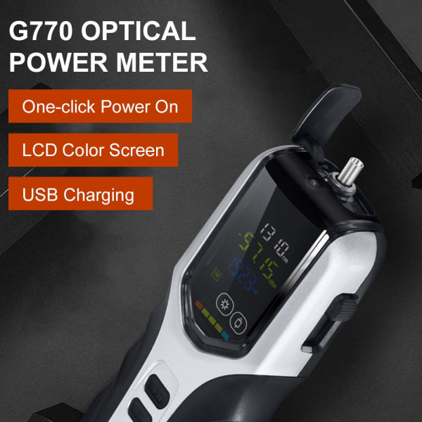 Fiber Optic Light Meter, -70~+3dBm Rechargeable Optical Power Tester Mini Light Power Meter with 7 Optional Optical Wavelengths