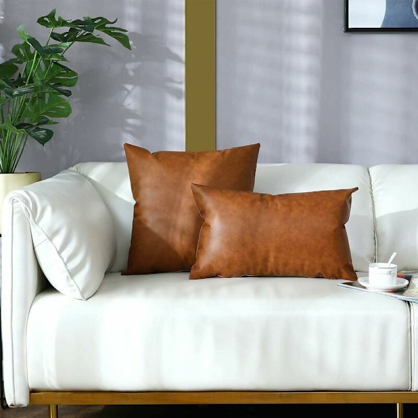 Ytterligare dekoration för julkuddöverdrag 45x45cm Set om 2, kuddfodral i 18x18 tum konstläder accent, modern prydnadskudde