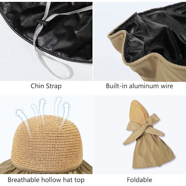 Dame Solhat UPF 50+ Halmhat Sommerhat Dame Mor Piger Strandhat