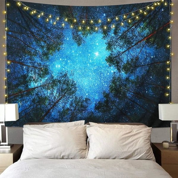 Vægtæppe Starry Forest Galaxy Tapestry Vægophæng Starry S
