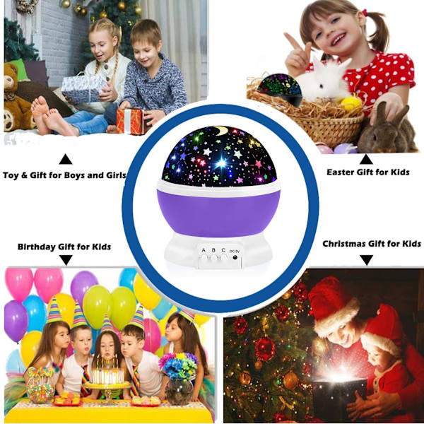 1-10 år jenteleke, stjerneprojektor 2-9 år jentegave 3-8 år jenteleke 4-7 år gutte julegave bursdagsgave julegave lilla