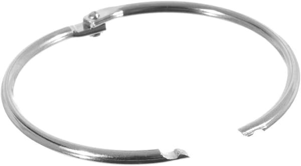 10-pack nickelpläterade metallbokringar för bladpärm - 5 cm diameter - silver