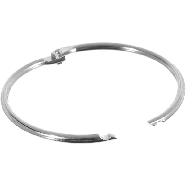 10 stk. nikkelbelagte metalbogringe til bladmapper - 5 cm diameter - sølv