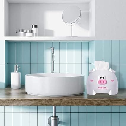 Gris vevboks (hvit), vevboks, vevholderboks, plast vevboks, serviettdispenser, vevholder, søt vevboks