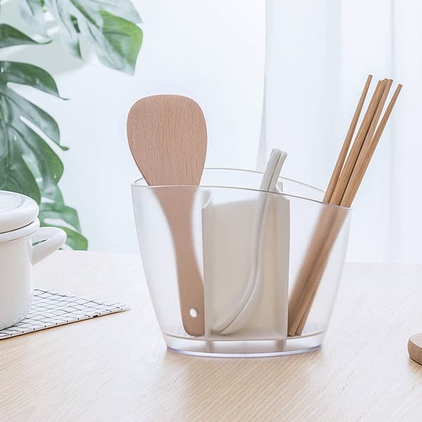 Pindeholder med 4 Rum Multifunktionel Transparent Plastik Holder