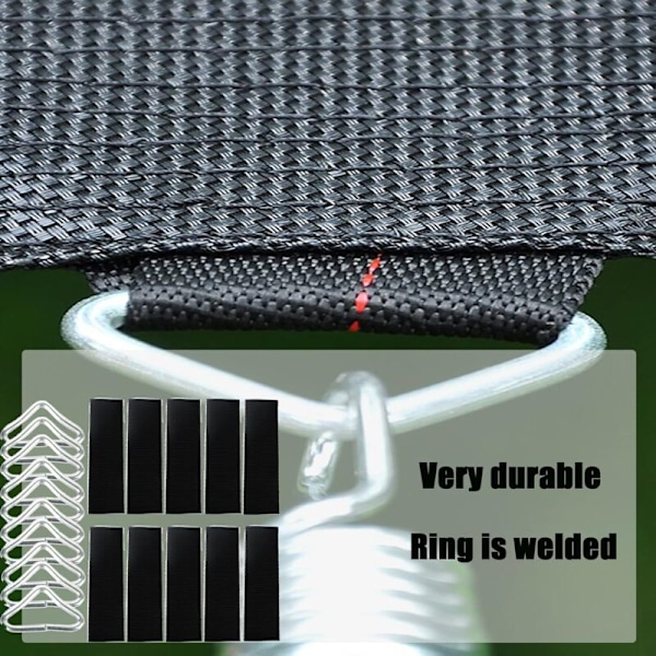 10 trampolinfjädrar, trampolintillbehör, trampolintriangelslinga