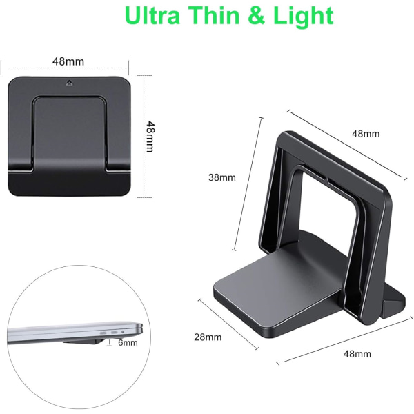 Svart - Mini Laptop Stand, Notebook Stand, Passar de flesta bärbara datorer och tangentbord (2 stycken)