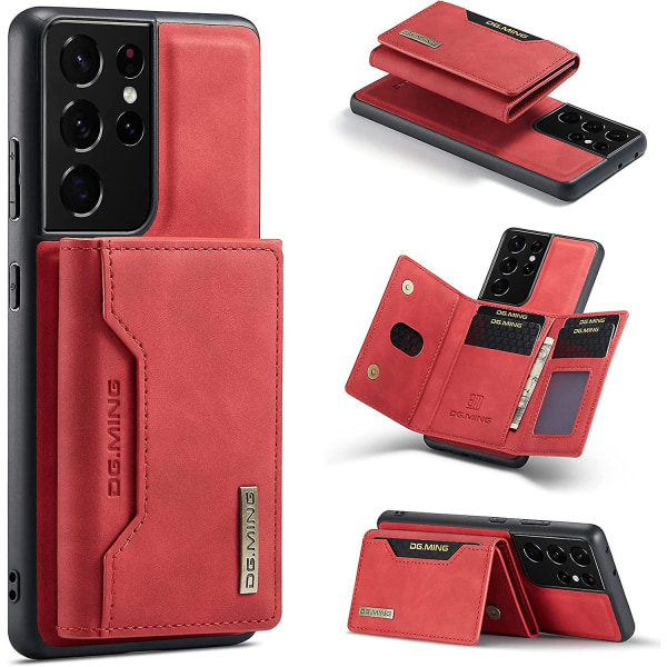 Magnetisk avtagbart lommebokveske i skinn som er kompatibelt med Samsung G