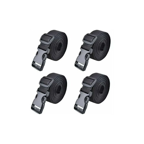 Snabbspänne rem plastfäste spärr för bagagefixering 25 mm, 188 cm svart fontän 4 rum