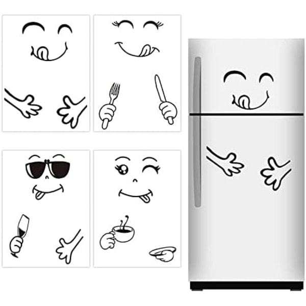 4 stykker sød køleskabsklistermærke Lækkert ansigt Køkken Køleskabssticke