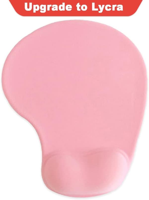 Kontormusematte med gel håndleddstøtte - Ergonomisk spillmusematte håndleddsstøtte - Design spillmatte gummibase for bærbare datamaskiner (01 rosa)