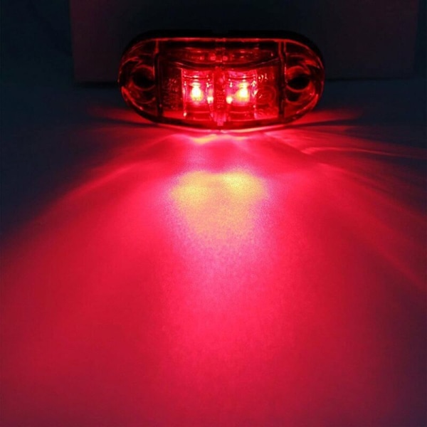 4 pakkausta sivuttaisia LED-äärivaloja, 12-24V punainen valkoinen, kaksipuoliset varoitusvalot, kuorma-auton perävaunun pysäköintivalot, äärivalot