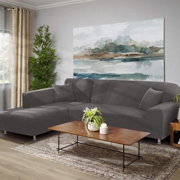 Fleksibelt hjørnesofabetræk 1-rums sofa sofabetræk, L-formet hjørnesofadækning med 1 pudebetræk, Én størrelse: enkelt størrelse: 90-140 cm