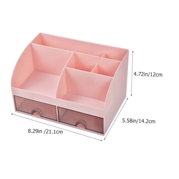 Skuffe skab plastik makeup opbevaringsboks skrivebord pen kop kaffe krydderi opbevaringsboks dressing bord opbevaringsboks pink(pink)