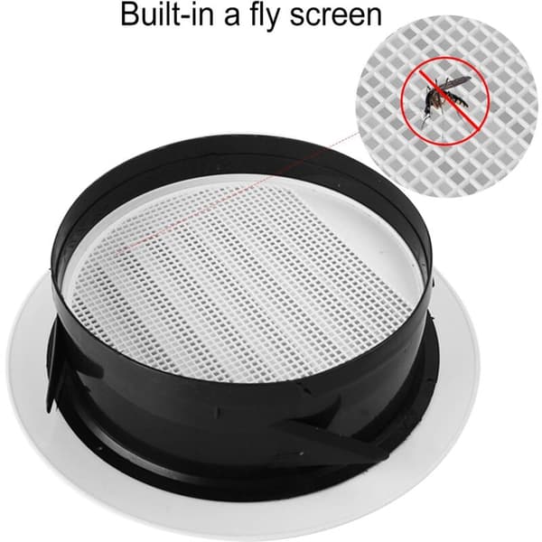 Riste, gitre og luftventiler 125mm Ventilationsventil med beskyttelsesgitter - ABS (ø125mm)