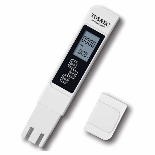 Vannkvalitetsmåler 3 i 1 LCD Digital Vannkvalitetsmåler TDS Meter ECMeter for Svømmebasseng, Drikkevann, Akvarium, Hydroponics